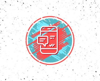 Telefon iletisi satırı simgesi. Mobil sohbet işareti.