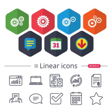 Dişli Dişli simgeler. Mekanizması sembolü.