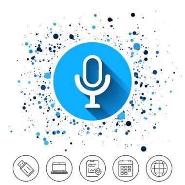 mikrofon simgesi. hoparlör simgesi. canlı müzik işareti.