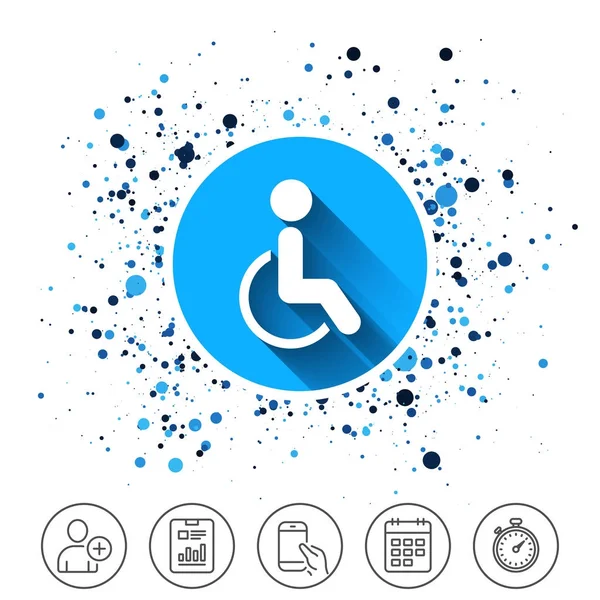 Handicap teken pictogram. mens op rolstoelsymbool. — Stockvector