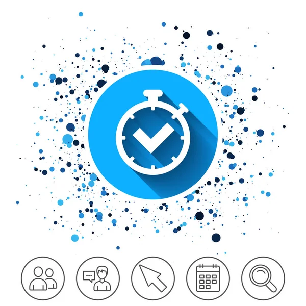 Ícone do sinal do temporizador. Verifique o símbolo do cronômetro . — Vetor de Stock