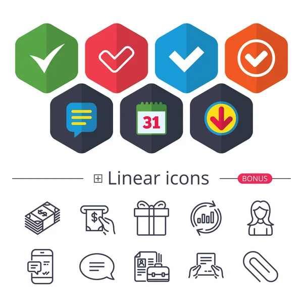 Check signs. Checkbox confirm icons. — Stock Vector