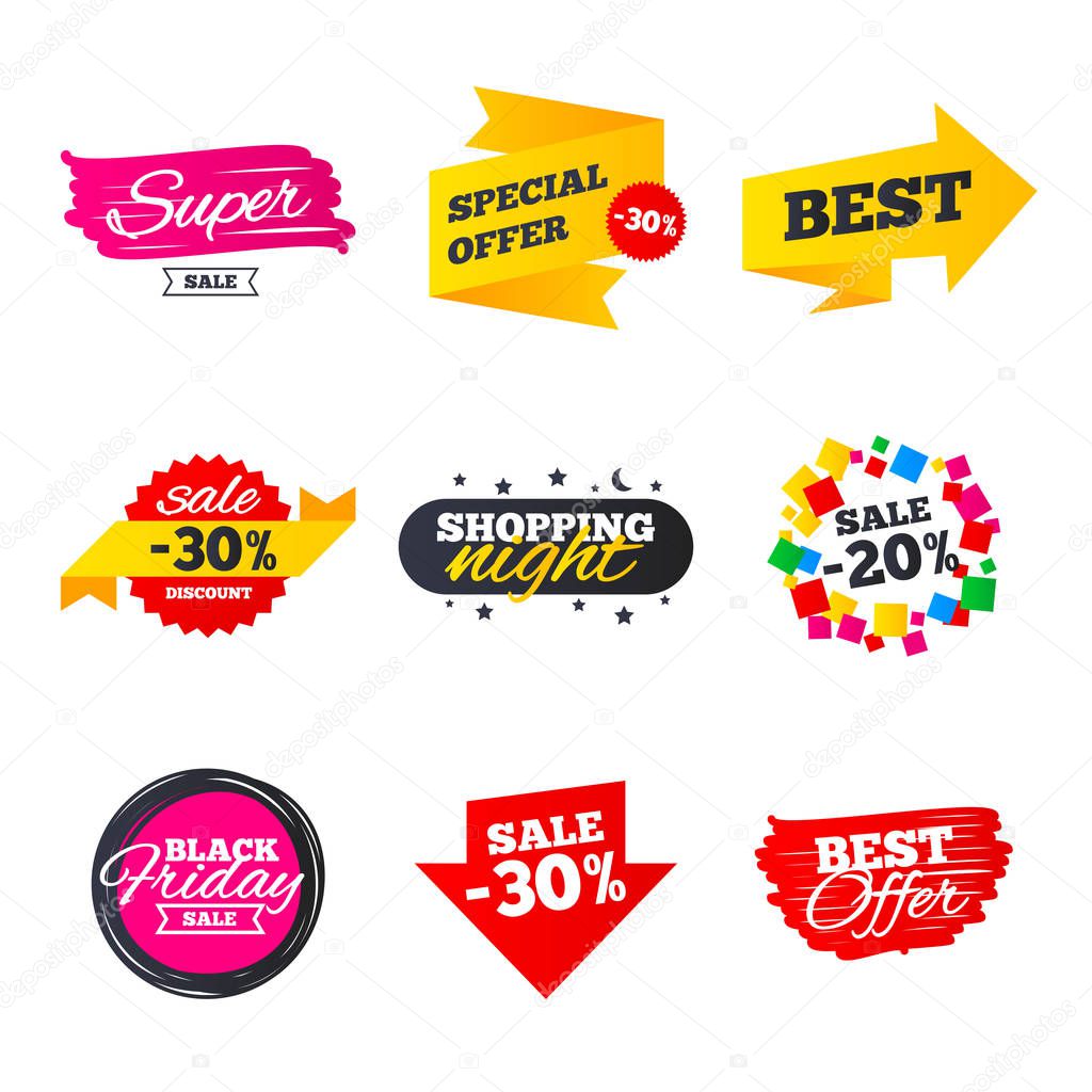 Sale banners templates. Best offers, discounts.
