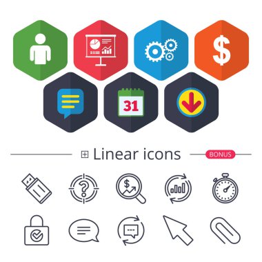 İş işaretler. İnsan ve sunum yönetim kurulu.