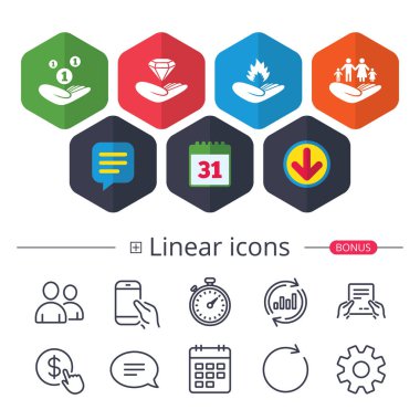 yardım simgeleri eller.