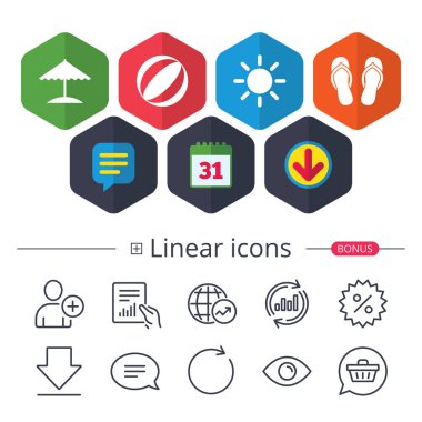 Beach Tatil simgeler.