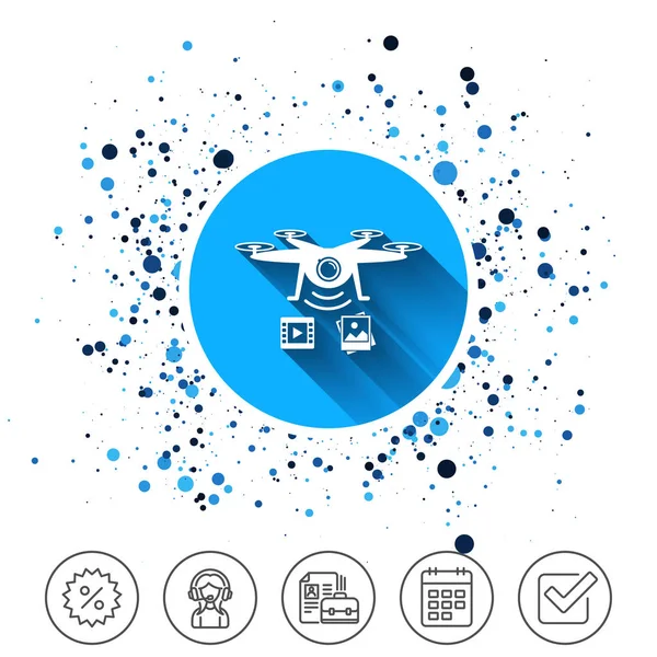 Drone icon. Quadrocopter — Stock Vector