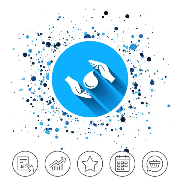 Guardar icono signo de agua . — Vector de stock