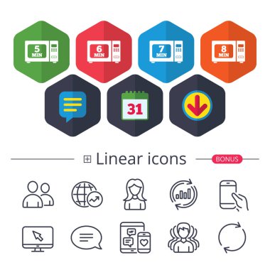 mikrodalga fırın simgeler. Elektrikli fırında pişirmek.