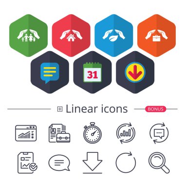 Eller sigorta simgeler. İnsan hayat sigortası.