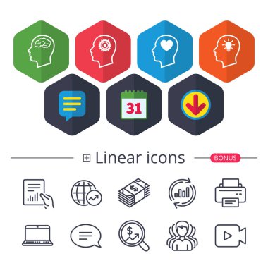 kafa beyin simgesi ile. erkek insan sembolleri.