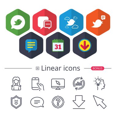 kuşlar simgeler. sosyal medya konuşma balonu.