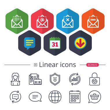 posta zarf simgeleri. ileti belge sembolleri.