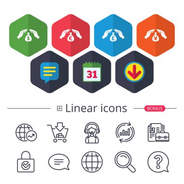 sigorta simgeler eller. para tasarruf işaretleri.