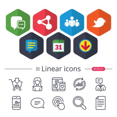 Sosyal Medya simgeler. Konuşma balonu ve kuş sohbet.