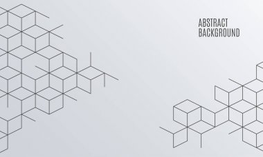 Vektör soyut kutuları arka plan. Modern illüstrasyon kare örgü ile. Küp hücre. Dijital geometrik soyutlama hatları ile. Vektör çizim.