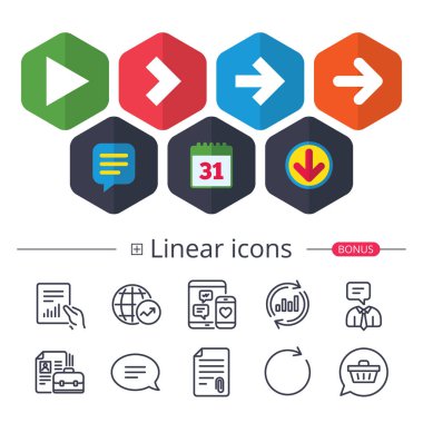 Sonraki gezinme semboller işaretler.