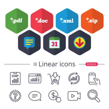 Dosya uzantıları sembolleri.