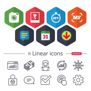 Manuel odaklama ve makro işaretleri.