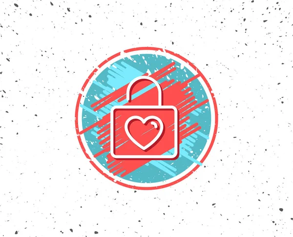 Locker with Heart line icon. — Stock Vector
