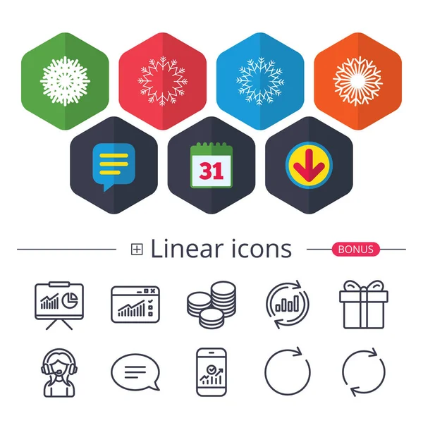 Snowflakes artistic icons. — Stock Vector