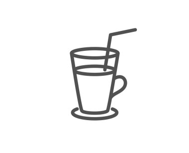 Kahve ya da kokteyl satırı simgesi. Taze içki işareti.