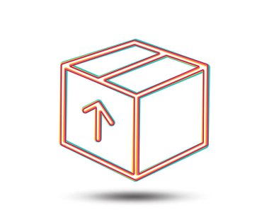 Teslimat kutusu satırı simgesi. Lojistik paketi işareti.