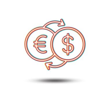 Para Satım satırı simgesi. Bankacılık para birimi.