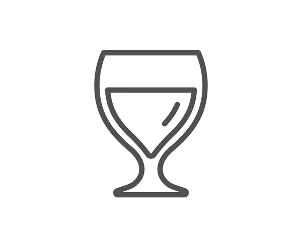 Wijnglas lijn pictogram. Alcohol drinken teken. — Stockvector