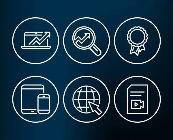 Mobil cihazlar, Internet ve başarı simgeler. Analytics, satış dia