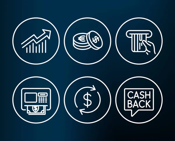 USD Döviz, kredi kartı ve tasarruf simgeler. Talep eğrisi, Atm bir