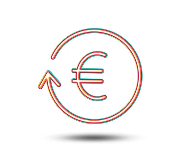 Ευρώ στο χρήματα ανταλλαγή γραμμή εικονίδιο. Νόμισμα του τραπεζικού. — Διανυσματικό Αρχείο