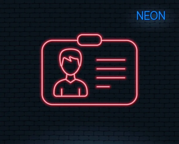 Kimlik kartı satırı simgesi. Kullanıcı profili işareti. — Stok Vektör