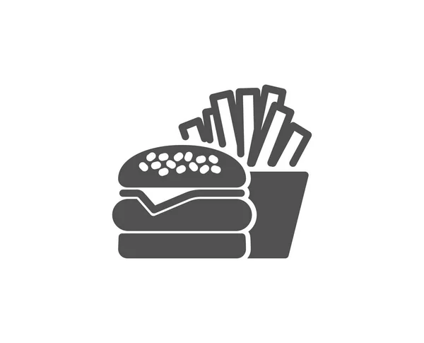 stock vector Burger with fries icon. 