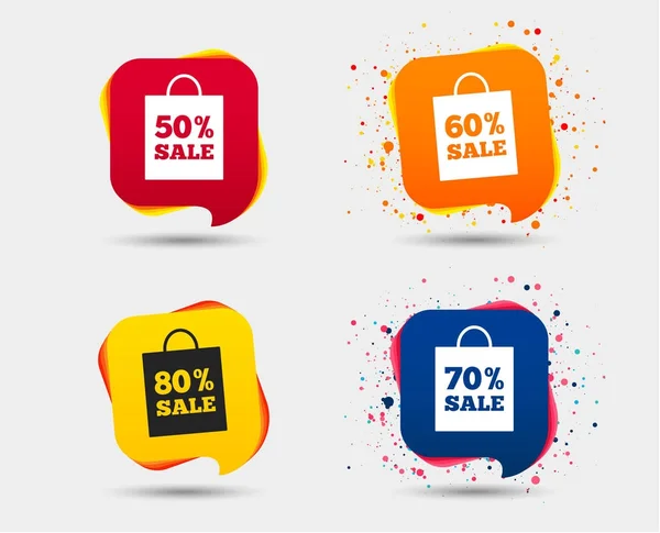 Sale bag tag icons s — Stock Vector