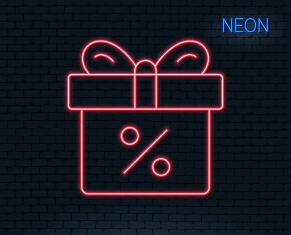 Gift box with Percentage line icon