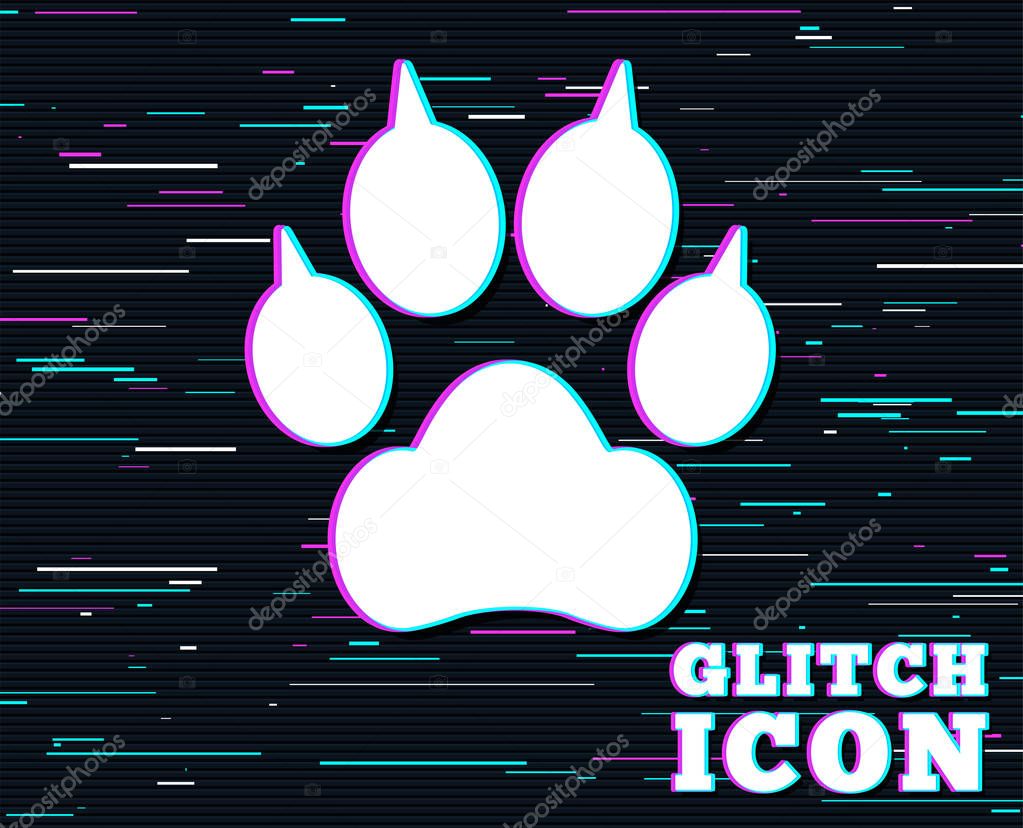 Dog paw with clutches sign icon 
