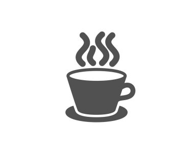 Çay veya kahve basit simgesi. Sıcak bir içecek işareti. Taze içecek sembolü. Vektör