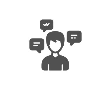 Sohbet mesajları basit simgesi. Konuşma işareti. İletişim konuşma kabarcıklar sembolü. Vektör