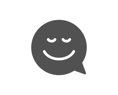 Komik konuşma balonu gülümseme basit simgesi olan. Sohbet duygu işareti. Vektör