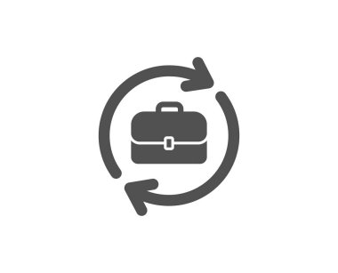 İş işe alım basit simgesi. Portföy dava veya iş görüşmesi işareti. Vektör