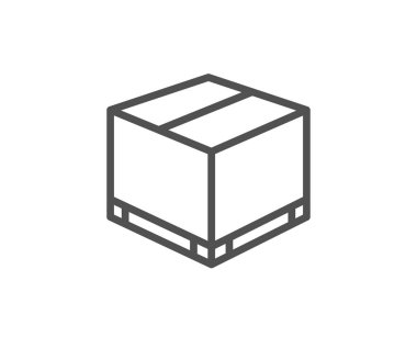 Parsel kutusu satırı simgesi. Lojistik teslim oturum. Paket izleme simgesi. Vektör