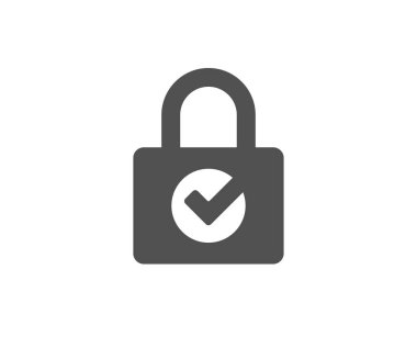 Onay basit simgesiyle kilitleyin. Özel soyunma iz yok. Parola şifreleme sembolü. Vektör