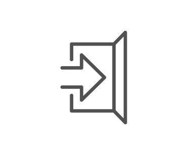 Çıkış satır simgesi. Açık kapı işareti. Giriş simgesiyle ok. Vektör