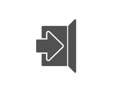 Çıkış basit simgesi. Açık kapı işareti. Giriş simgesiyle ok. Vektör