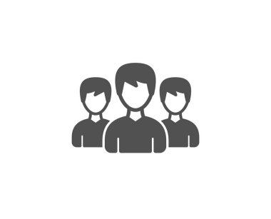 Grup basit simgesi. Kullanıcı veya takım çalışması işareti. Kalite tasarım öğeleri. Klasik tarzı. Vektör