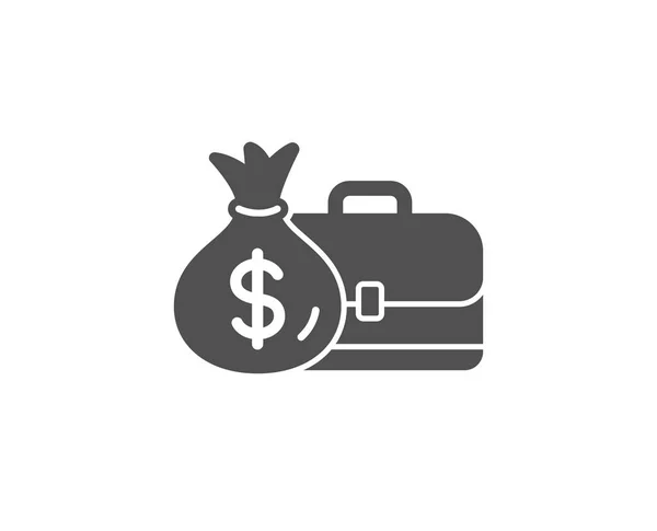 Business Case Eenvoudige Pictogram Portfolio Salaris Symbool Diplomaat Met Geld — Stockvector