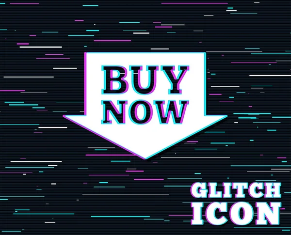 Glitch Effekt Jetzt Kaufen Zeichen Symbol Online Kaufen Pfeil Taste — Stockvektor