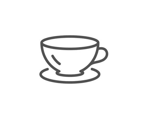 Thee Beker Lijn Pictogram Koffie Drinken Teken Frisse Drank Symbool — Stockvector