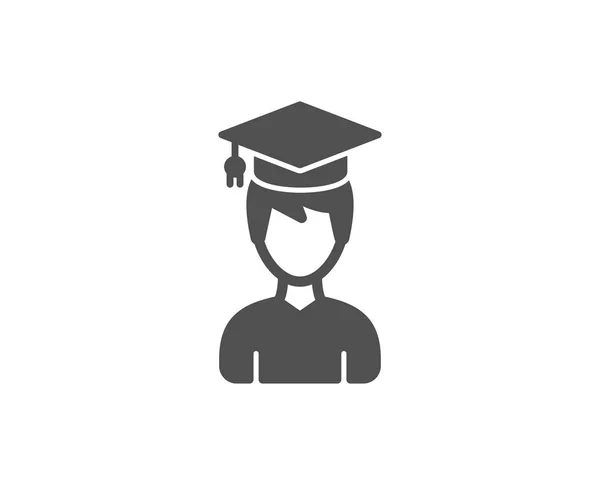 卒業キャップ シンプルなアイコンの人 教育の標識です 学生帽子の記号です ベクトル — ストックベクタ